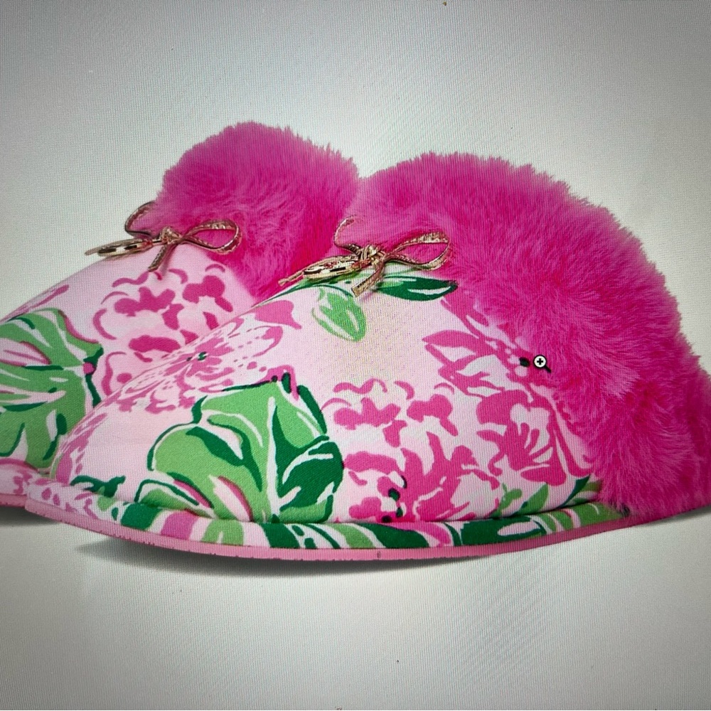 Lilly Pulitzer Floral Slippers Harte Bow Size 7/8